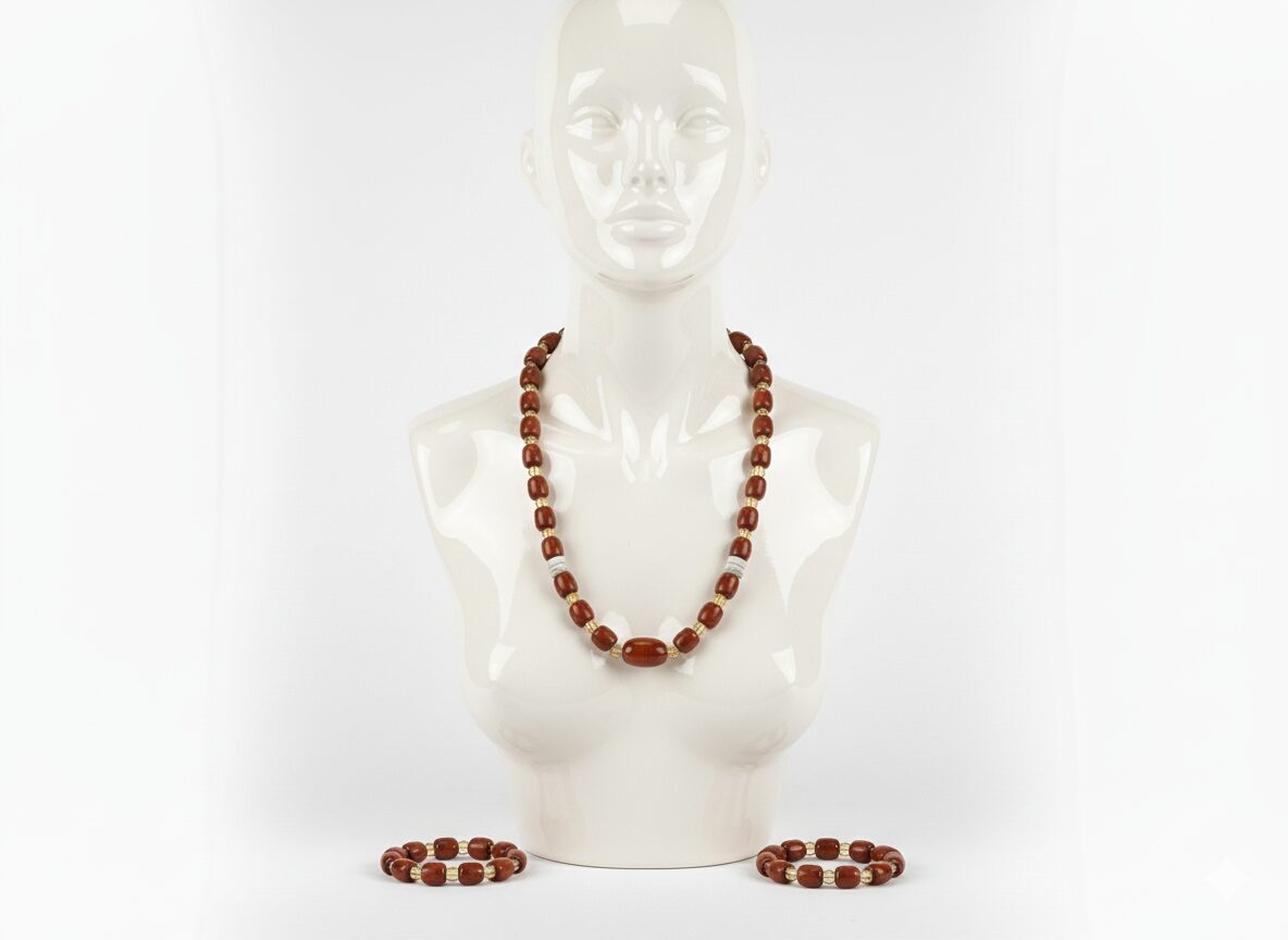 Ensemble Collier & Bracelet Yoruba – Perles Artisanales du Nigeria