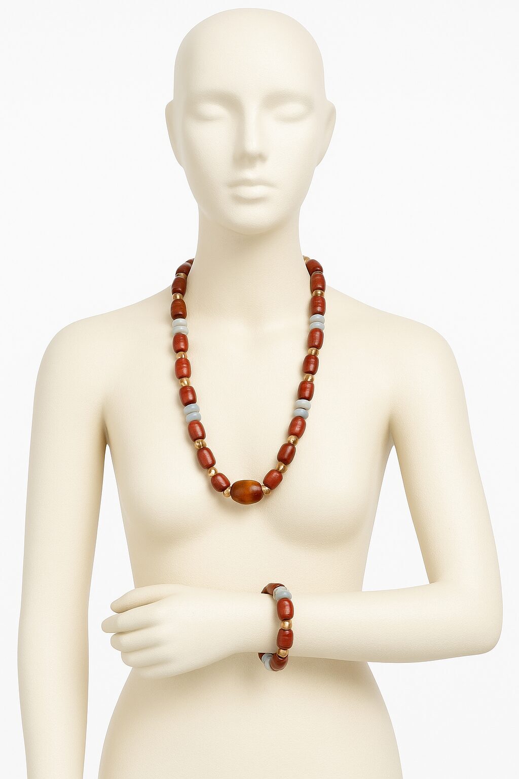 Ensemble Collier & Bracelet Yoruba – Perles Artisanales du Nigeria